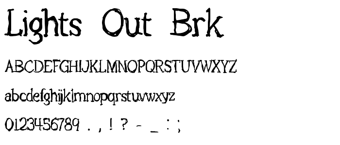 Lights Out BRK font
